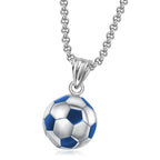 Football Necklace for Men Stainless Steel Soccer Pendant Set