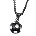 Football Necklace for Men Stainless Steel Soccer Pendant Set