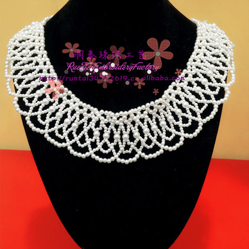 Pearl Handwoven Fake Collar Chain for Women