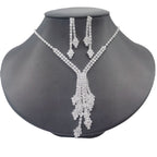 Premium Diamond Bridal Necklace & Earrings Set