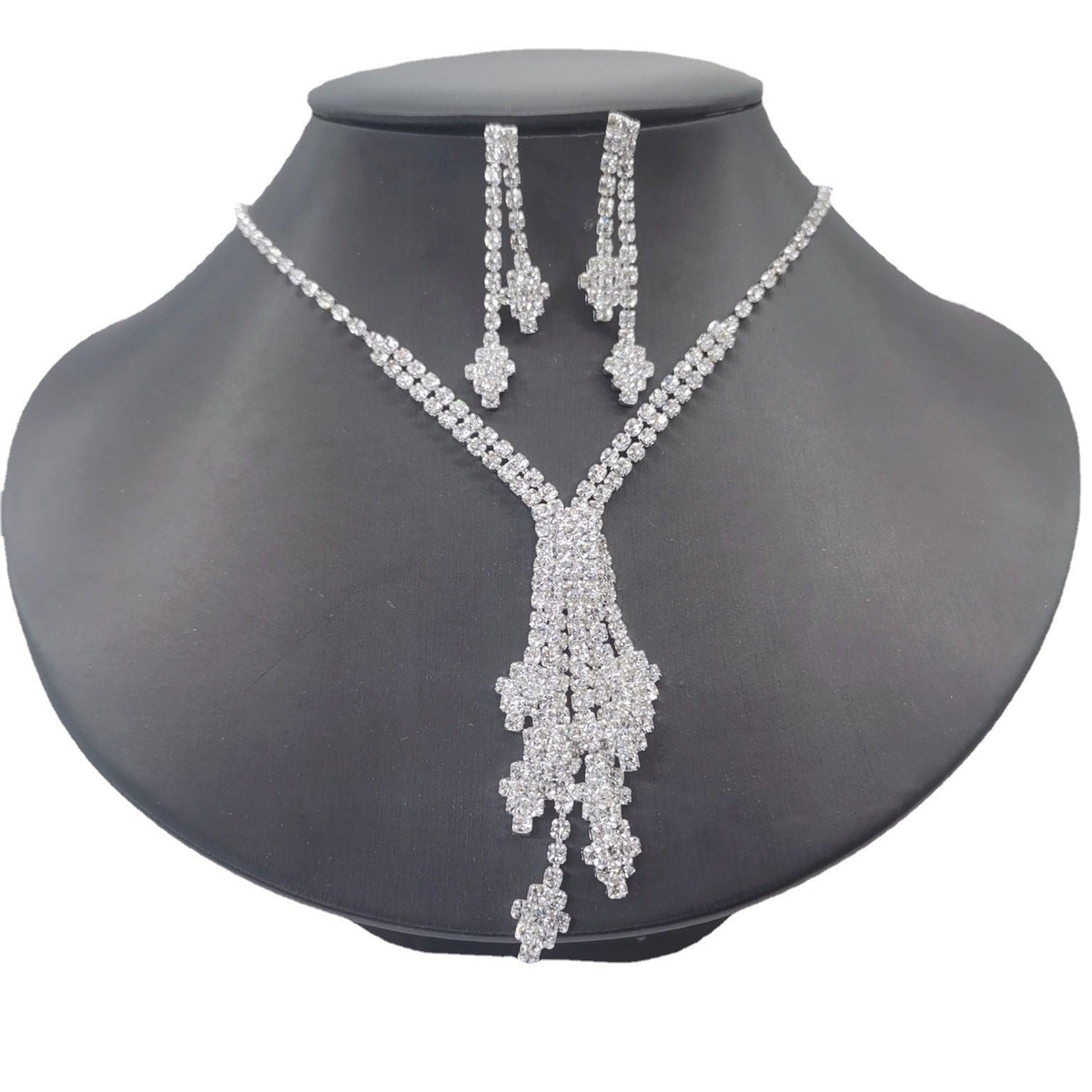 Premium Diamond Bridal Necklace & Earrings Set