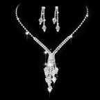 Premium Diamond Bridal Necklace & Earrings Set