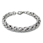 Tactical Steel Bracelet Silver with Lobster Clasp