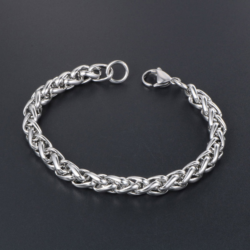 Tactical Steel Bracelet Silver with Lobster Clasp
