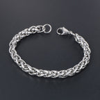 Tactical Steel Bracelet Silver with Lobster Clasp