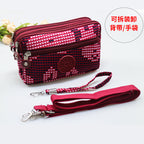 Pink Heart Crossbody Bag with 4 Zippers for Women