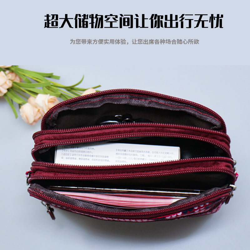 Pink Heart Crossbody Bag with 4 Zippers for Women