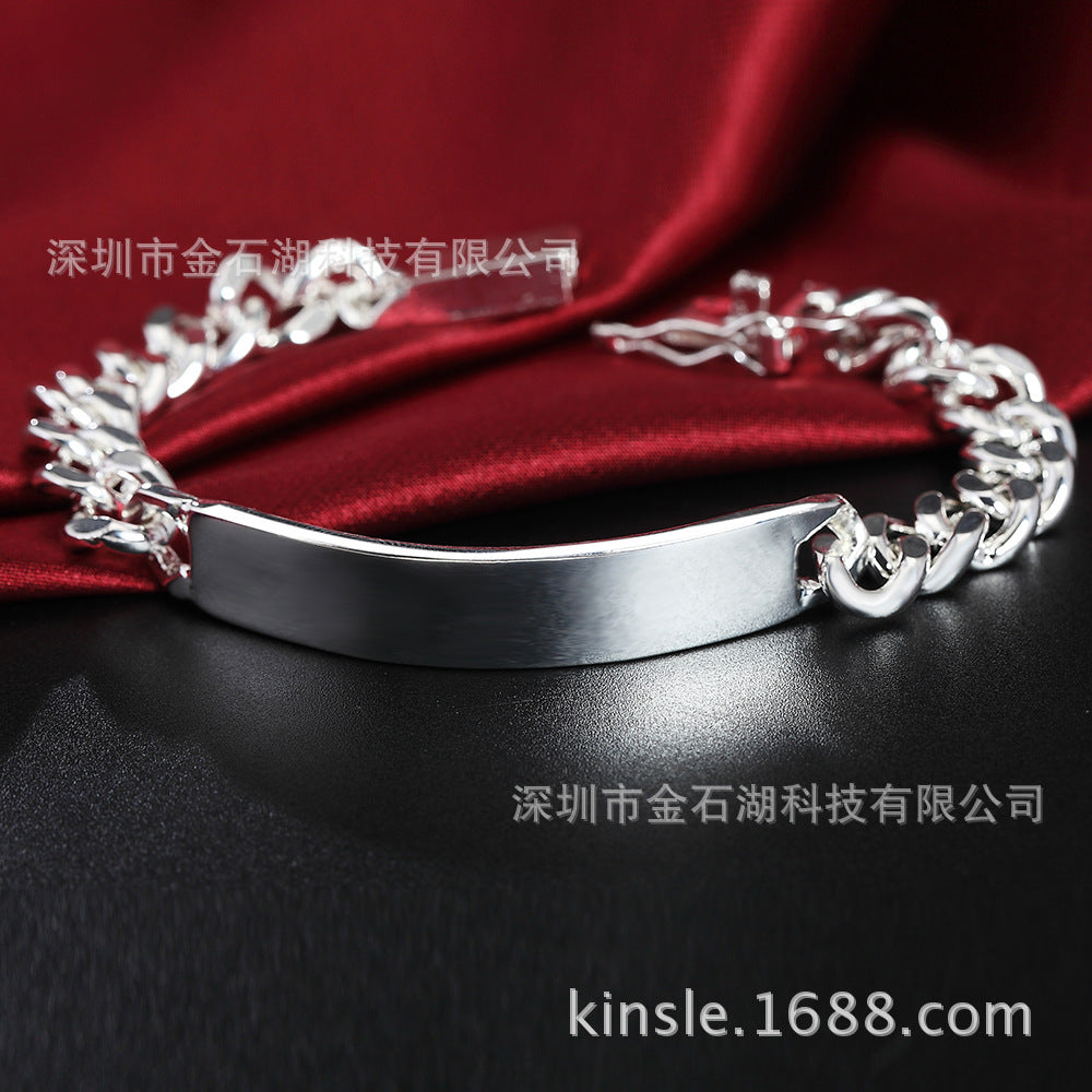 Silver Plated Bracelet for Men Women 10mm Daily Wear