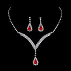 Diamond Water Drop Necklace & Earrings Set for Pakistani Women
