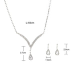 Diamond Water Drop Necklace & Earrings Set for Pakistani Women